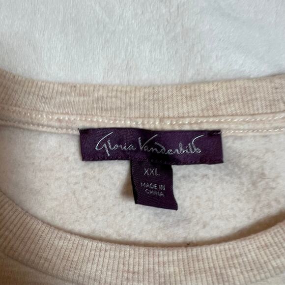 Gloria Vanderbilt Crewneck Sweatshirt w/ Floral Lace Size XXL Minimalist Casual - Picture 6 of 10